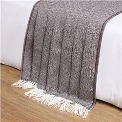 Плед с бахромой «Валенсия», 140×200 см, белый