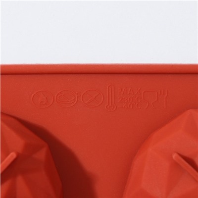 Форма для выпечки Доляна «Кристалл», силикон, 8 ячеек, 29×17×2.2 см, d=5.5 см, цвет коричневый