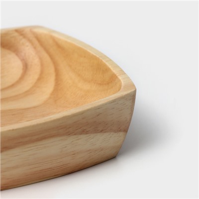 Тарелка - салатник деревянный квадратный, 10,2×10,2×3, гевея