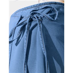 Юбка миди на запах А-силуэта из джинсового лиоцелла