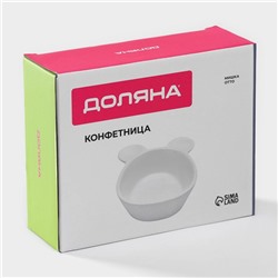 Конфетница Доляна «Мишка Отто», 290 мл, 15×12×5 см, доломит, белая