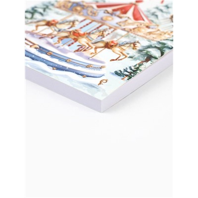 Подарочный набор новогодний, ежедневник А6, 80 листов, термостакан 250 мл «Карусель»