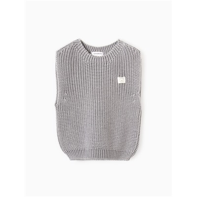 Жилет вязаный Крошка Я, рост 92-98 см, серый