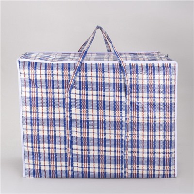 Сумка хозяйственная, 115 л, 70×30×55 см, синяя/белая