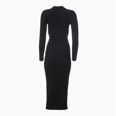 Платье с разрезами на талии миди женское MIST, размер 46, чёрное