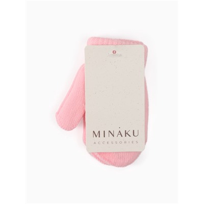 Варежки детские двухслойные MINAKU, 12 см, розовые
