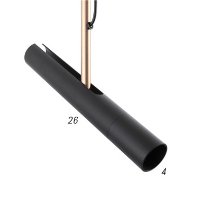 Светильник 1572/1BK, LED 7 Вт, 4000К, чёрный/золотой