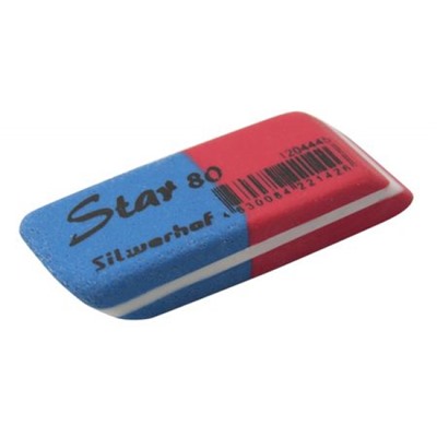 Ластик "Star" 80 каучук 41x14x8мм синий 181149 (1204445) SILWERHOF