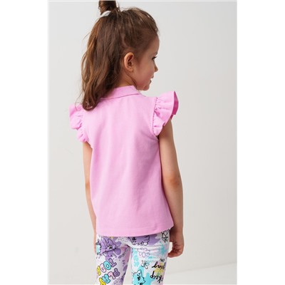 Джемпер трикотажный с воротником поло для девочек PLAYTODAY, 1241966
