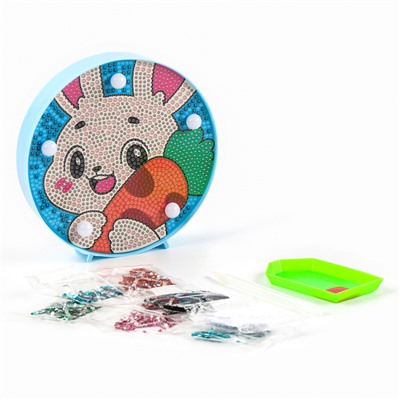 Ночник своими руками. Алмазная мозаика для детей на ночнике «Зайка», 15×15 см, набор для творчества