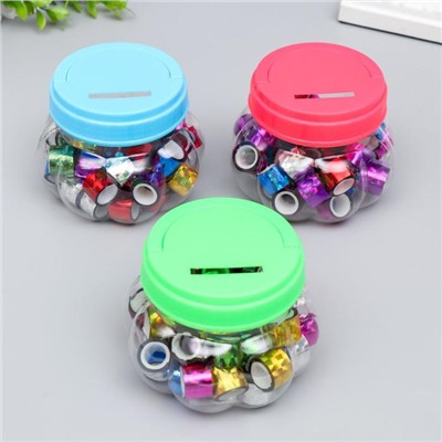 Клейкая лента пластик в банке «Голография», набор 40 шт., 1.2 см×2.8 м, 7.5×8.5×8.5 см, МИКС