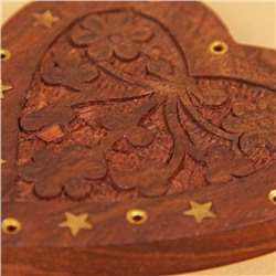 Подставка для благовония «Сердце», 1×9×9 см, дерево
