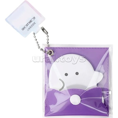 Клейкая бумага для заметок "Ghost Meow" 53x50 мм, 20 листов, офсет 80 г/м², печать 1+0, фигурная форма, в папке-конверте на кнопке с подвесом, "Привидение"