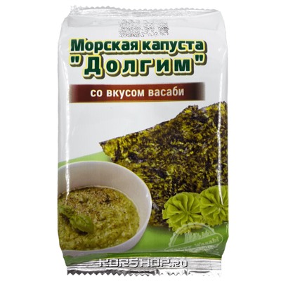 Морская капуста со вкусом васаби "Долгим", Корея, 5 г Акция