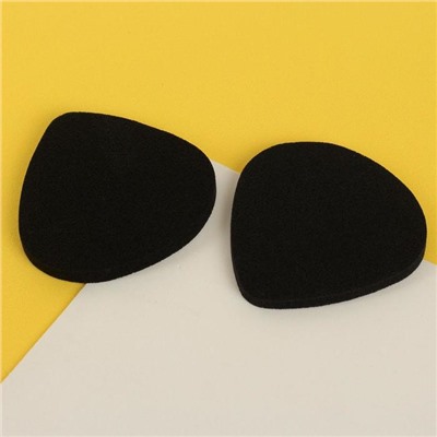 Набор матирующих спонжей для нанесения косметики, 6 × 5,9 см, 2 шт, цвет чёрный