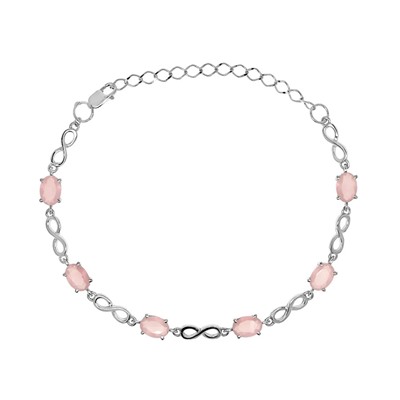 Браслет из серебра розовый кварц, Ю-41005р