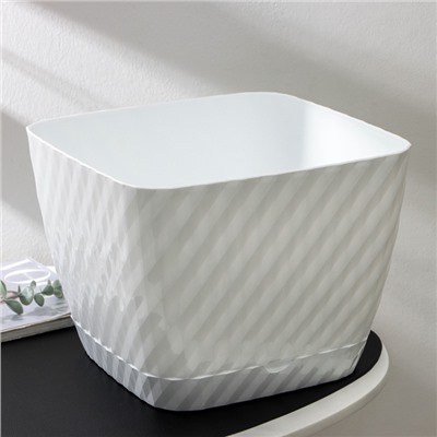 Горшок для цветов с поддоном СибПолимер «Классика», 15 л, пластиковый, белый