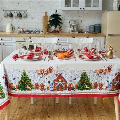 Скатерть новогодняя «Этель. Новогодняя сказка», 150×110 см ±3 см с ГМВО, 100% хлопок