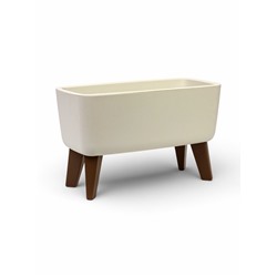 Кашпо для цветов «Флориан», 4.2 л, 39×20×24.5 см, пластиковое, на ножках, белое