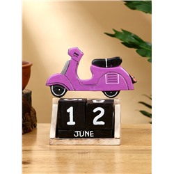 Календарь настольный «Мопед», 14×5.5×14.5 см, дерево, фиолетовый