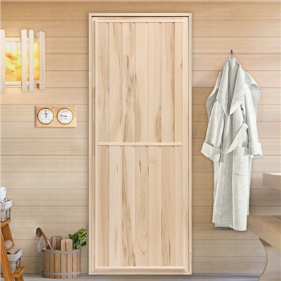 Дверь для бани и сауны «Эконом», 180×70 см, деревянная