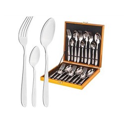 Набор столовых приборов 18пр, на 6 персон в дер. кейсе AGNESS