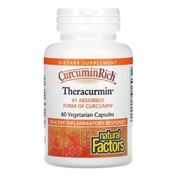Natural Factors, CurcuminRich, Theracurmin, куркумин, 60 вегетарианских капсул