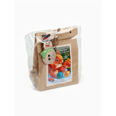 Чай подарочный в крафтовом пакете с игрушкой «Новый год подарит счастье», 50 г