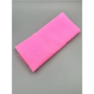 Bath Towel Мочалка-полотенце для душа с пилинг-эффектом / Nylon Long Exfoliating Towel, жесткая, розовый 28180