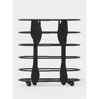 Сушилка для столовых приборов Доляна, 16×16.4×7.5 см, чёрная