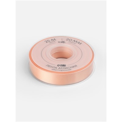 Лента атласная TEIRA, двухсторонняя, 20 мм, 25±1 м, бежевая №0714