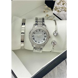 Подарочный набор для женщин часы, 2 браслета + коробка #22853326