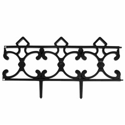 Ограждение декоративное, 30×290 см, 5 секций, пластик, чёрное, «Парковый»