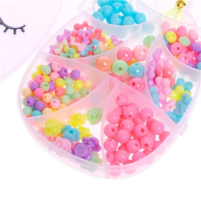 Набор бусин для творчества и рукоделия «Единорог», в контейнере - органайзере, создание украшений и плетение своими руками