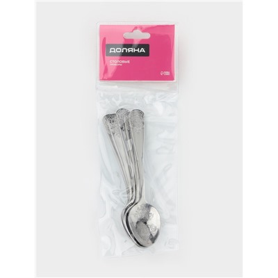 Набор чайных ложек Доляна «Эмили», длина 13.2 см, 6 шт., нержавеющая сталь, серебристый