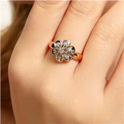 Кольцо 20 р ювелирная бижутерия коллекция "Дубай", покрытие позолота, вставка: фианиты, цвет: прозрачный, арт.314.852-20