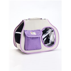 Сумка-переноска с органайзером и окном, 45×24×34 см, бело-сиреневая