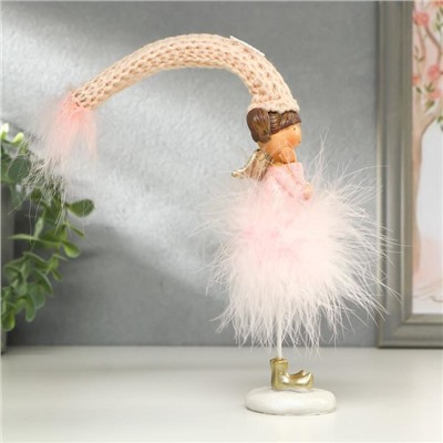 Фигурка полистоун «Ангелочек-девочка в розовой пуховой юбке», 32×5.5×7 см, МИКС