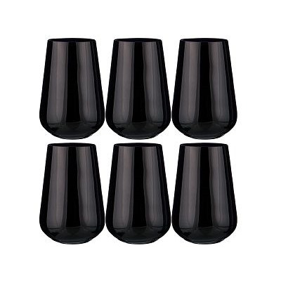 Набор стаканов 380мл 6шт SANDRA SPRAYED BLACK h=12,5см