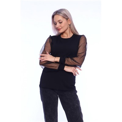 Футболка женская с длинным рукавом ФЖ071 (Черный)