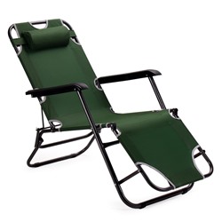 Кресло шезлонг ЗЕЛЕНЫЙ №4 47х152х93 /уп4/