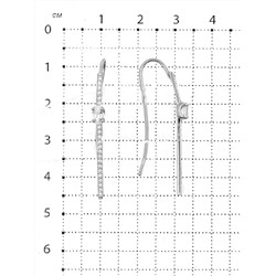 Серьги из серебра с фианитами родированные 925 пробы С-3290-Р
