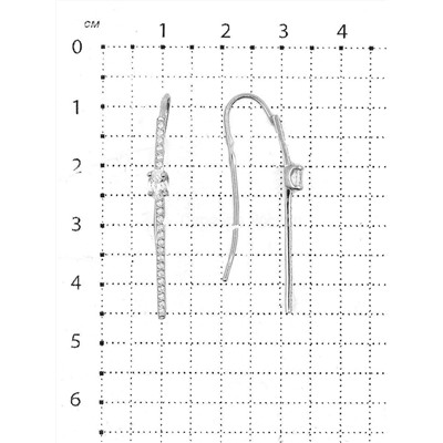 Серьги из серебра с фианитами родированные 925 пробы С-3290-Р