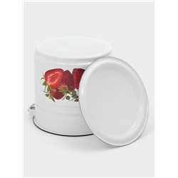 Ведро эмалированное, 12 л, с крышкой и ручкой, белое