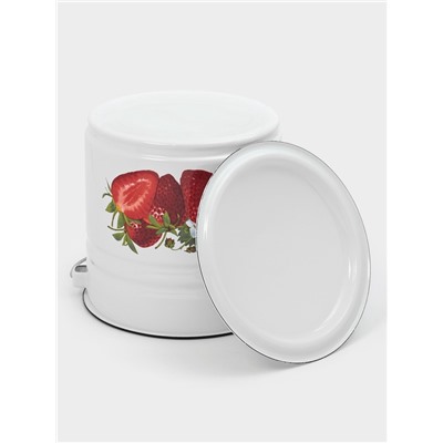 Ведро эмалированное, 12 л, с крышкой и ручкой, белое