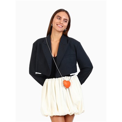 Сумка мини-клатч на магните, в форме сердца, жёсткий корпус, на длинной цепочке, оранжевая