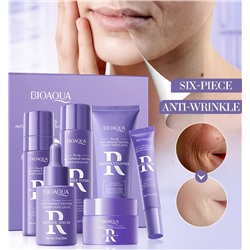 Набор для лица антивозрастной с ретинолом и гиалуроновой кислотой 6 средств в подарочной коробке BIOAQUA