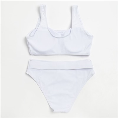 Купальник раздельный с поясом женский MINAKU, белый, размер 48