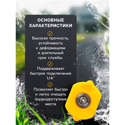 Насадка-распылитель, 0-15-25-40 град, посадочный d=12 мм, набор 4 шт.