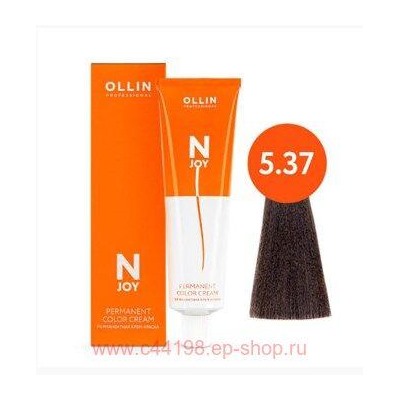 OLLIN "N-JOY" 5/37 – светлый шатен золотисто-коричневый, перманентная крем-краска для волос 100мл